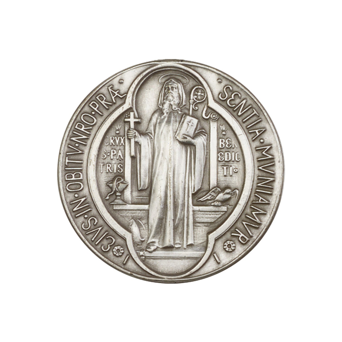 Antique Silver St. Benedict Visor Clip - 1057V