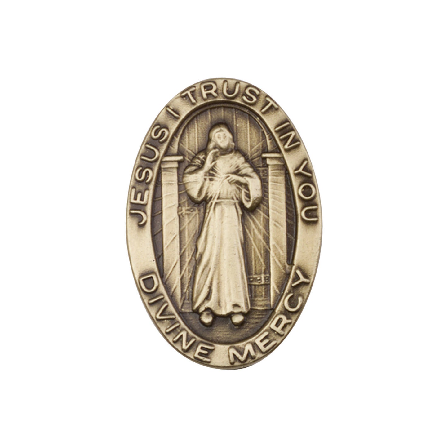 Antique Gold Divine Mercy Visor Clip - 1074VG