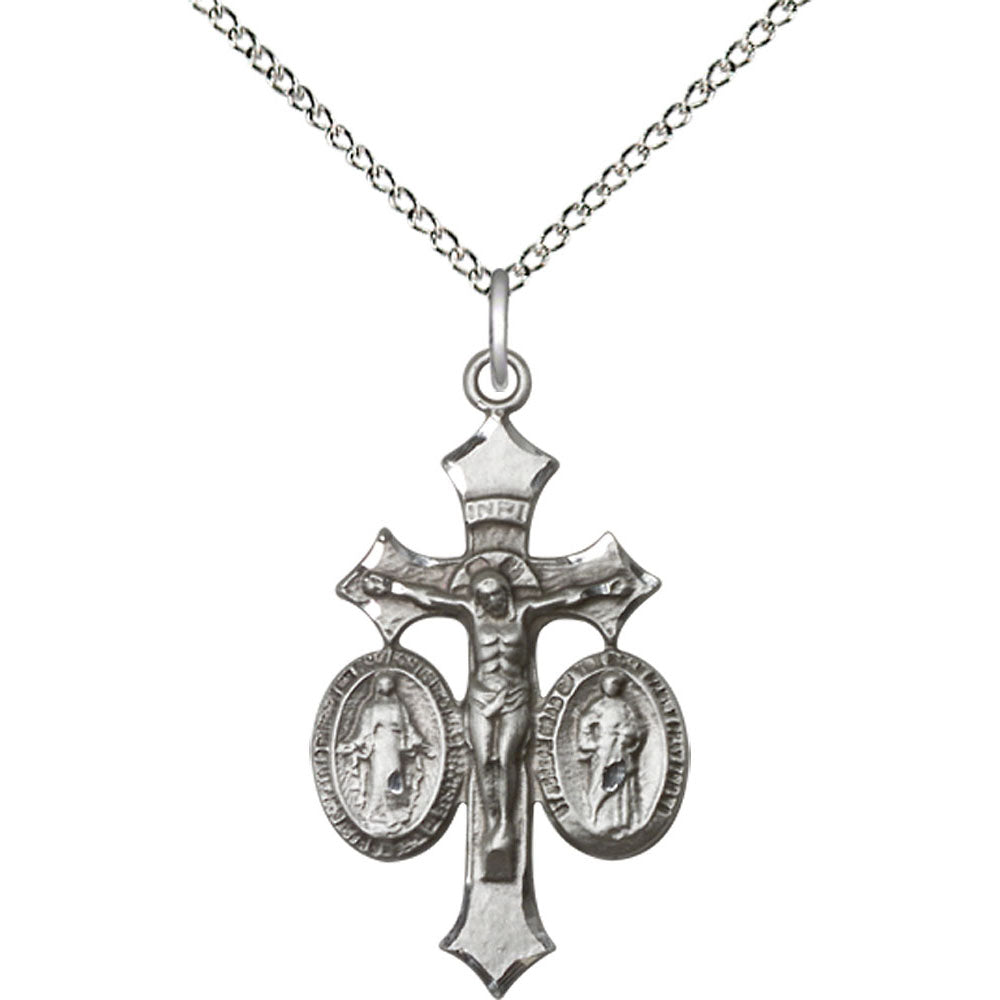 Sterling Silver Jesus, Mary & Joseph Pendant - 1485SS