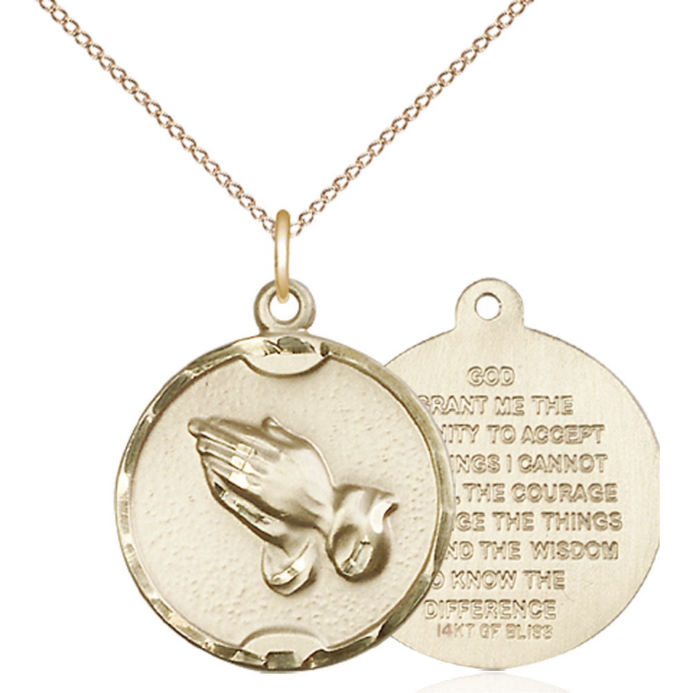 Gold Filled Praying Hands Pendant - 1629GF