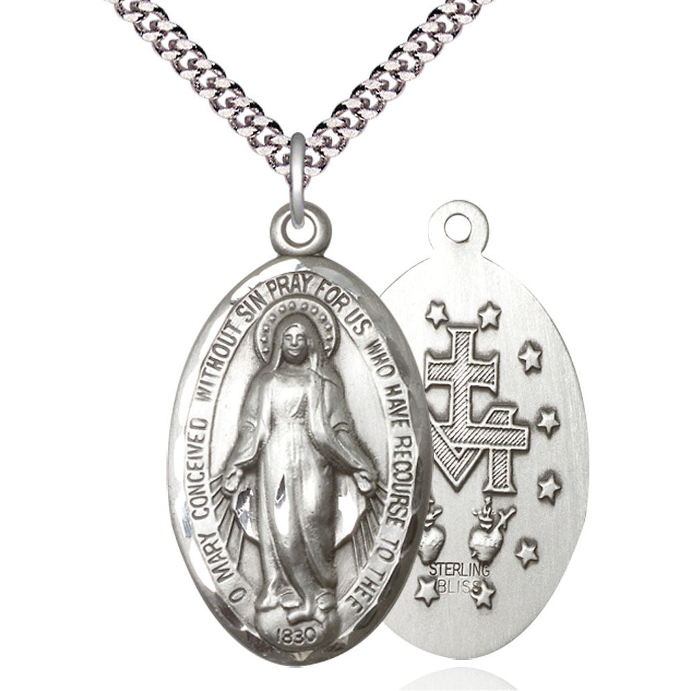 Sterling Silver Miraculous Pendant - 1653SS