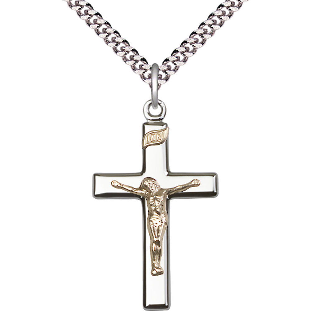 Gold Filled/Sterling Silver Crucifix Pendant - 2293GF_SS