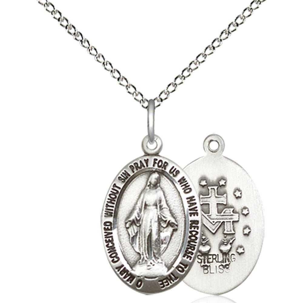 Sterling Silver Miraculous Pendant - 3985SS