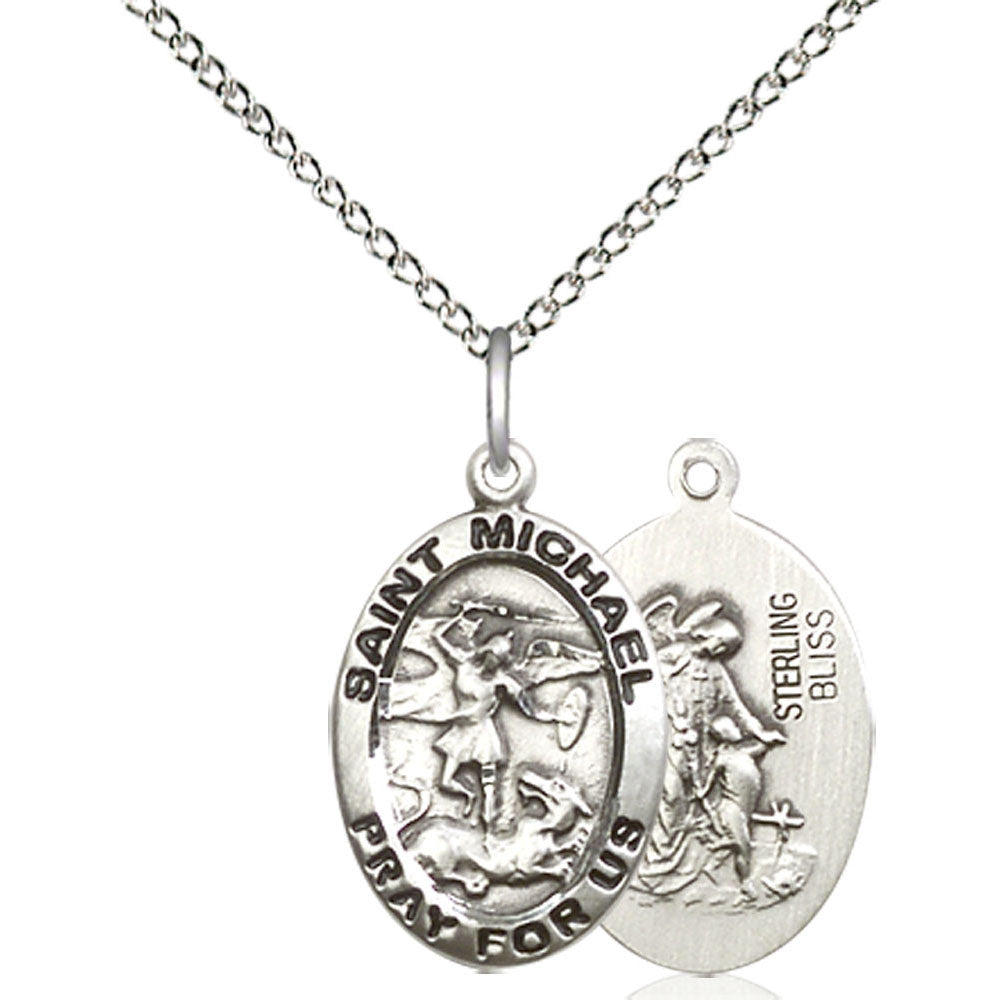 Sterling Silver Saint Michael the Archangel Pendant - 3987SS – Crosses ...
