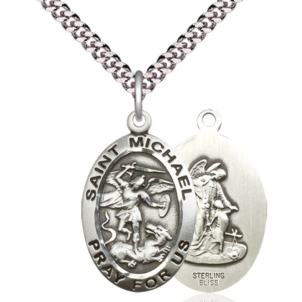 Sterling Silver Saint Michael the Archangel Pendant - 4027SS – Crosses ...