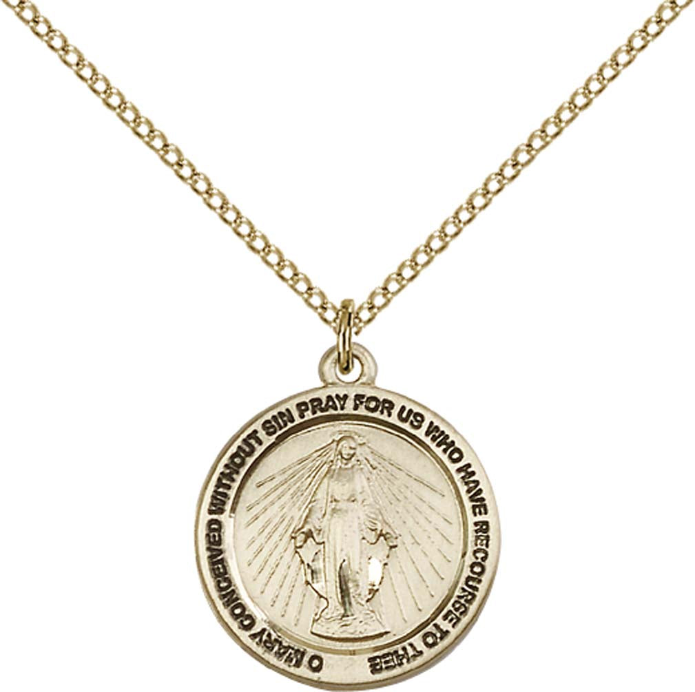 Gold Filled Miraculous Pendant - 4056GF