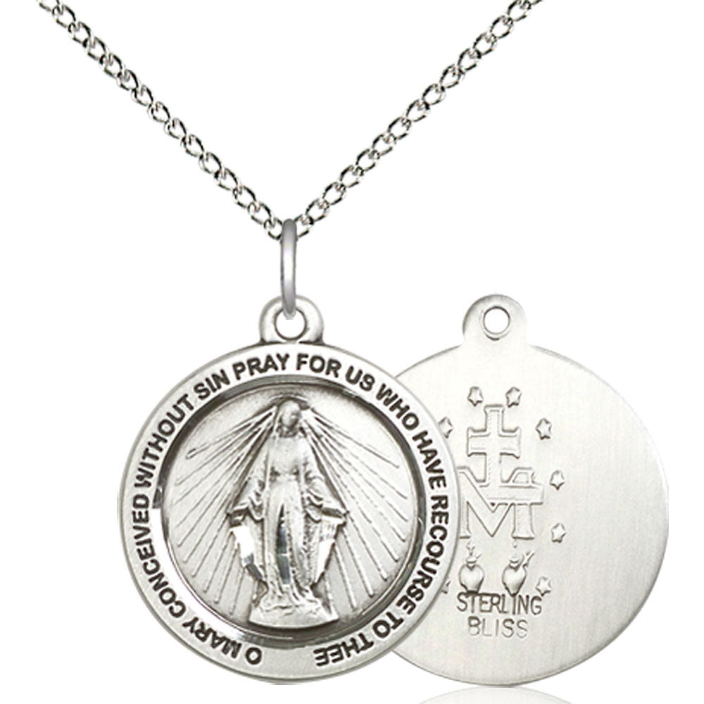 Sterling Silver Miraculous Pendant - 4056SS