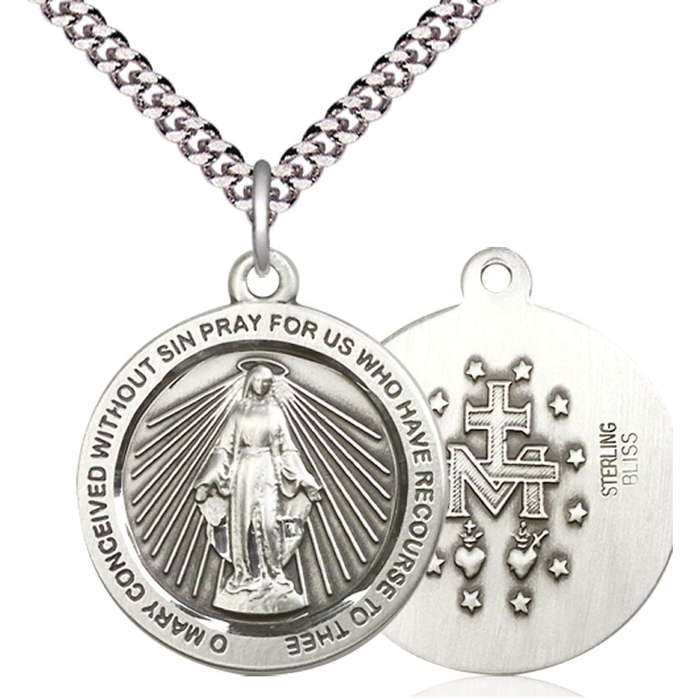 Sterling Silver Miraculous Pendant - 4080SS