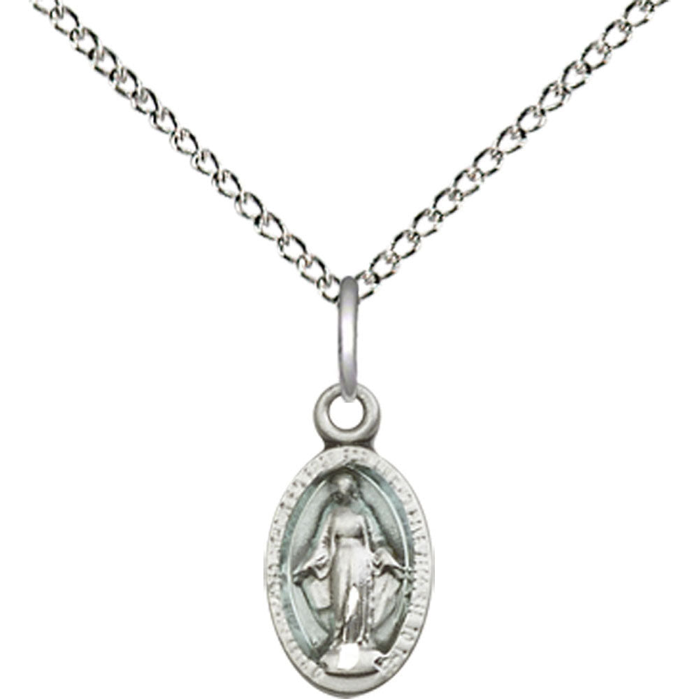 Sterling Silver Miraculous Pendant - 4121EMSS