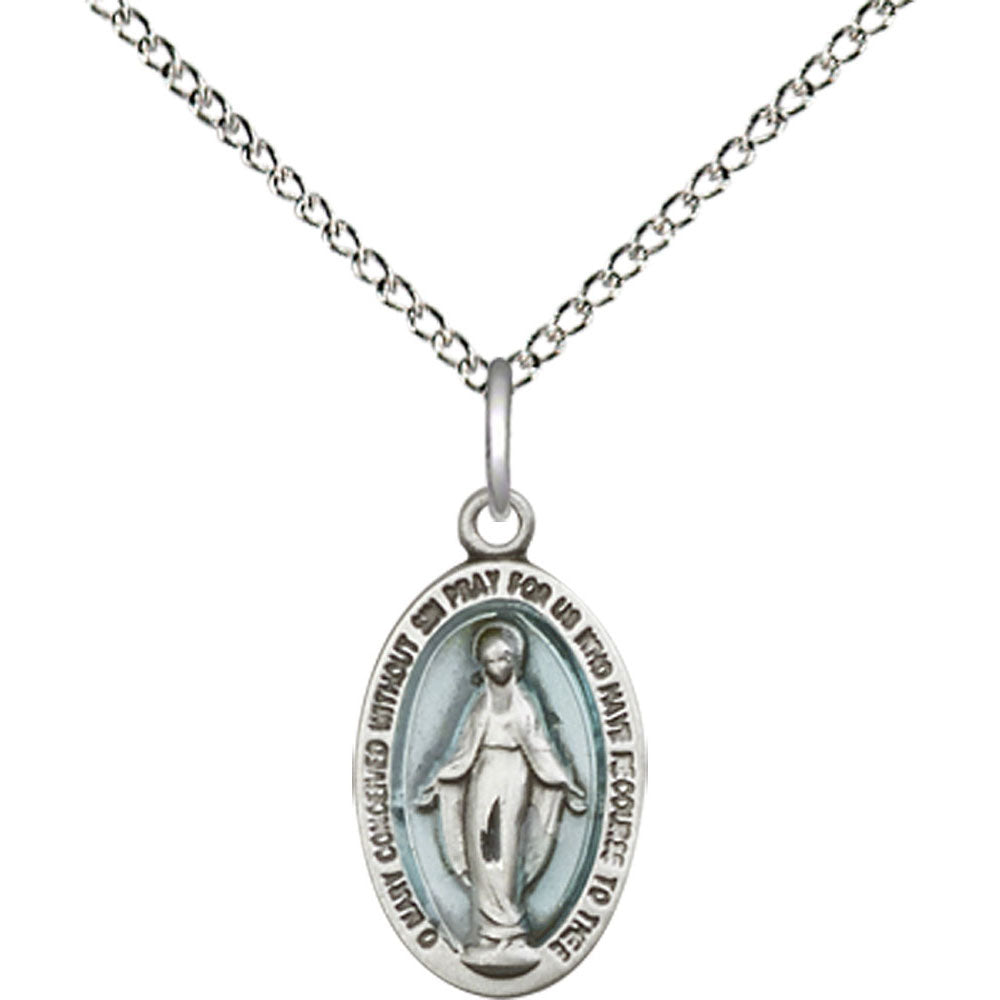 Sterling Silver Miraculous Pendant - 4122EMSS