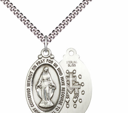 Sterling Silver Miraculous Pendant - 4145MSS