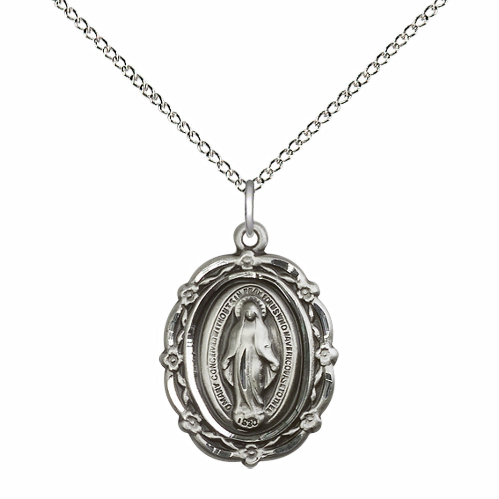 Sterling Silver Miraculous Pendant - 4146MSS