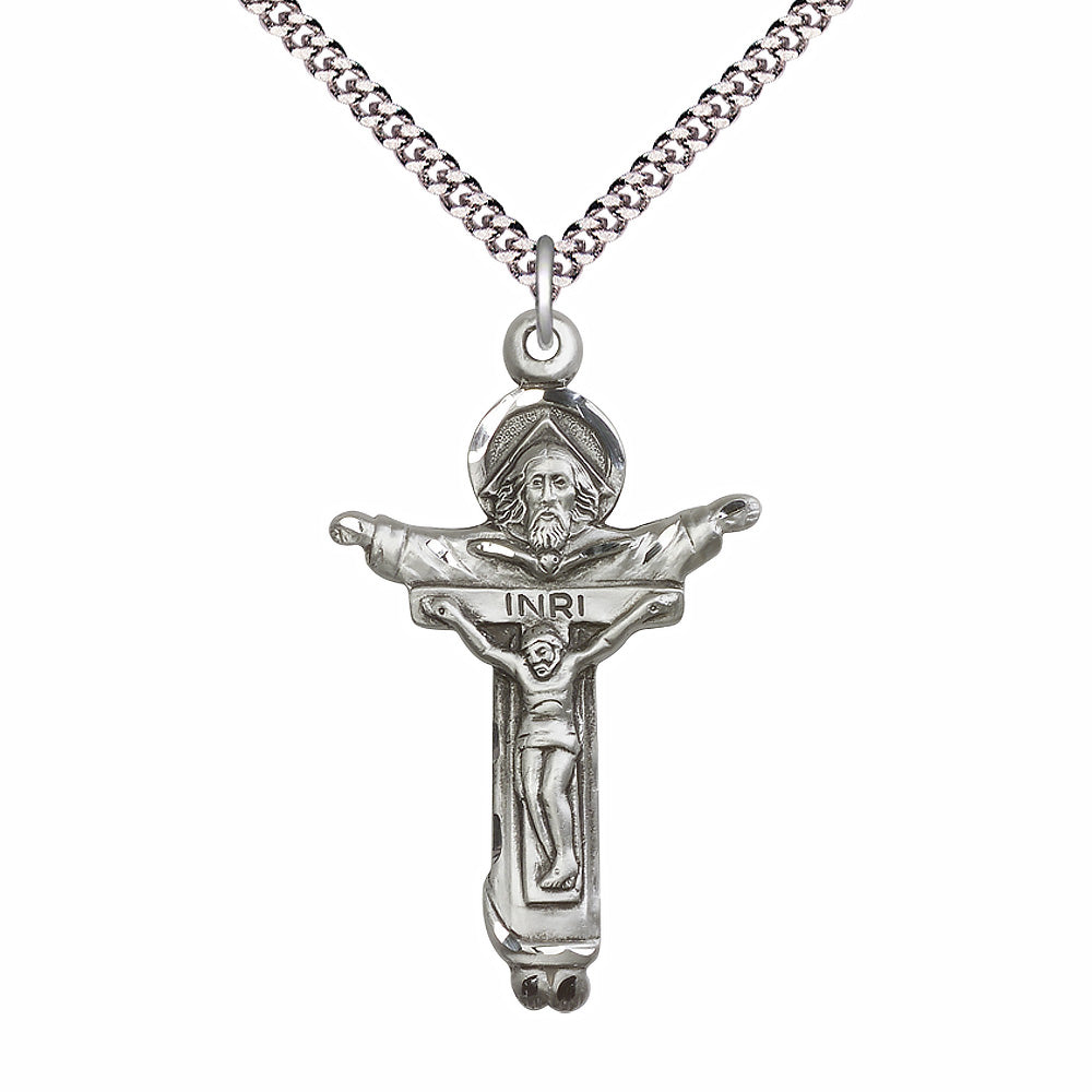 Sterling Silver Trinity Crucifix Pendant - 4151SS