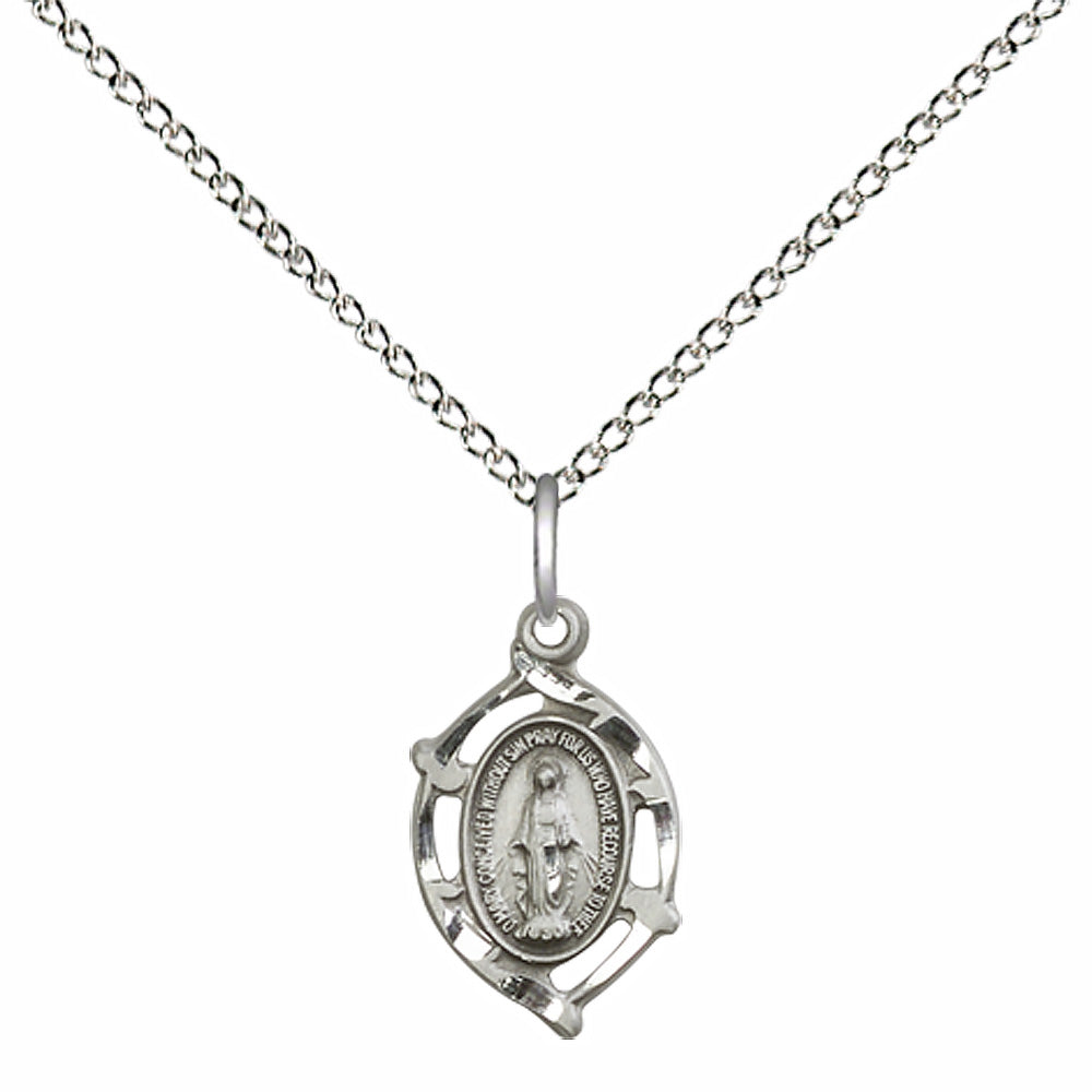 Sterling Silver Miraculous Pendant - 4152MSS