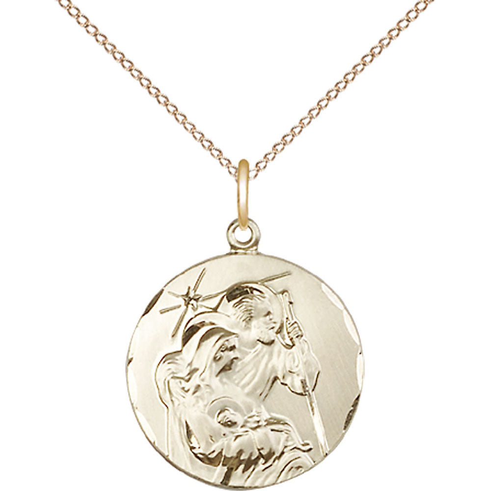 Gold Filled Holy Family Pendant - 4245GF