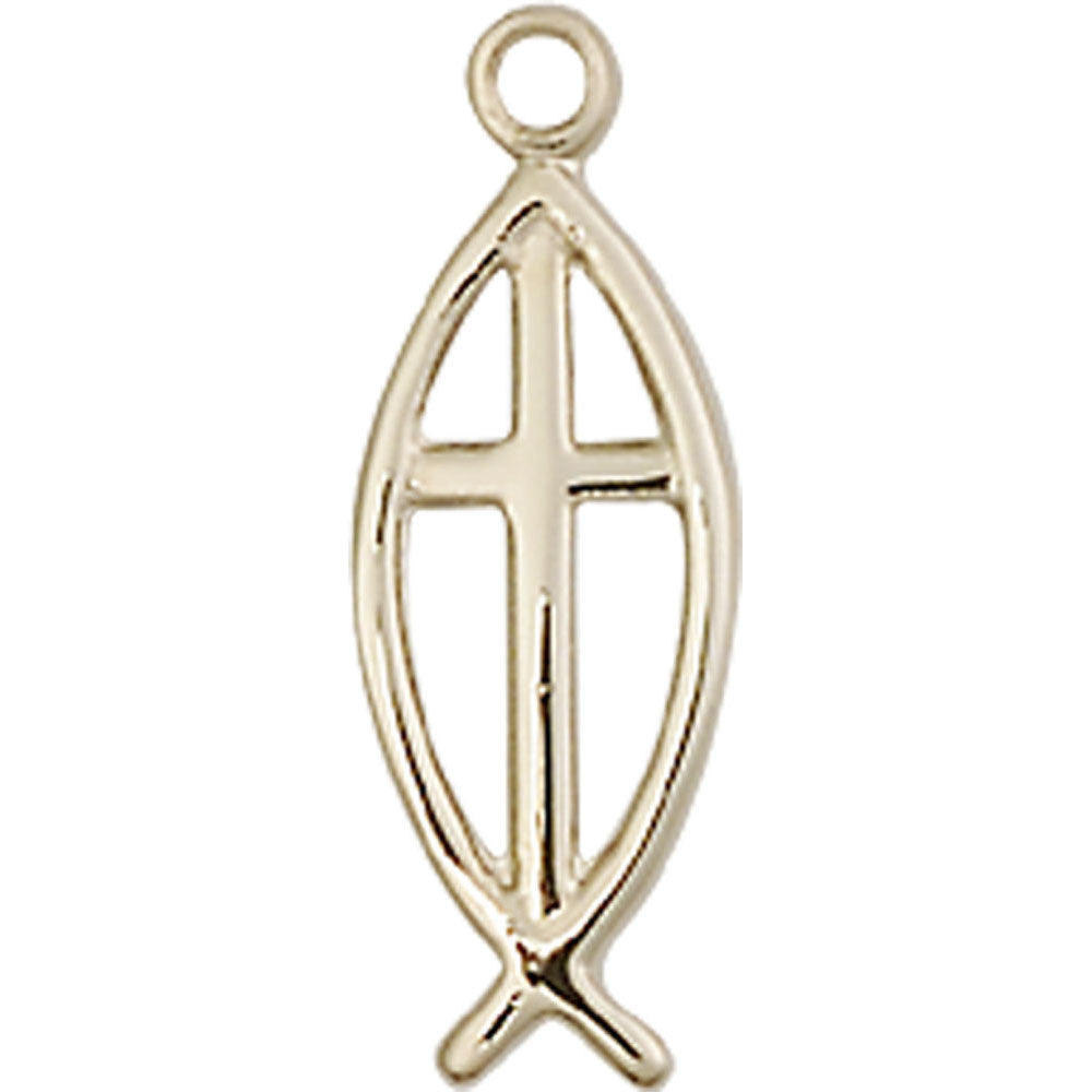 14kt Gold Fish / Cross Pendant - 4251KT