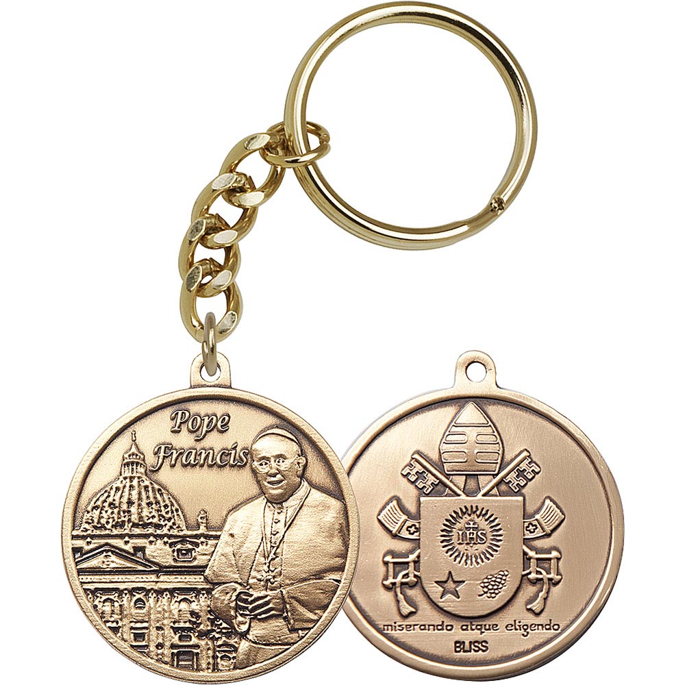 Gold Oxide Pope Francis Keychain - 50-1
