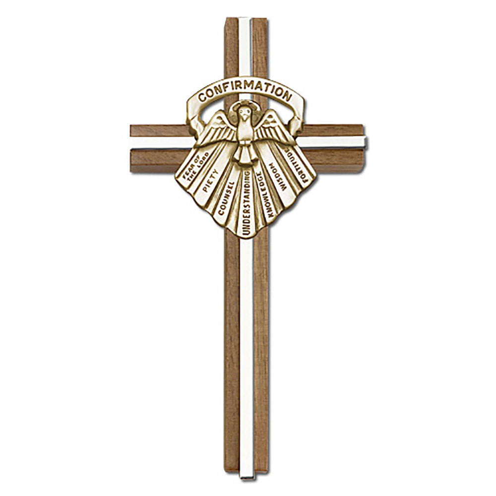 6 inch Confirmation Cross, Walnut w/ Antique Gold inlay - 5097G/S ...