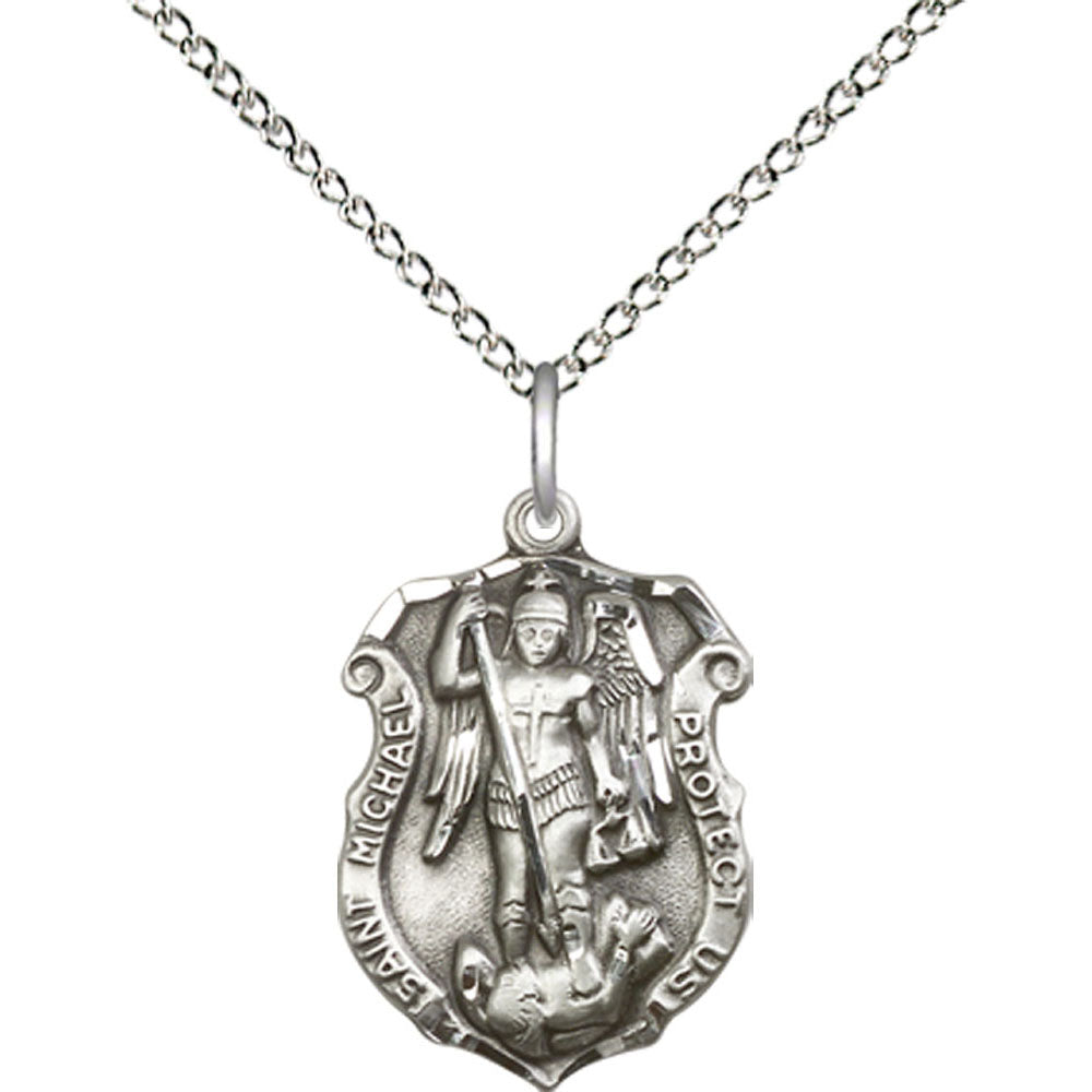 Sterling Silver Saint Michael the Archangel Pendant - 5692SS – Crosses ...