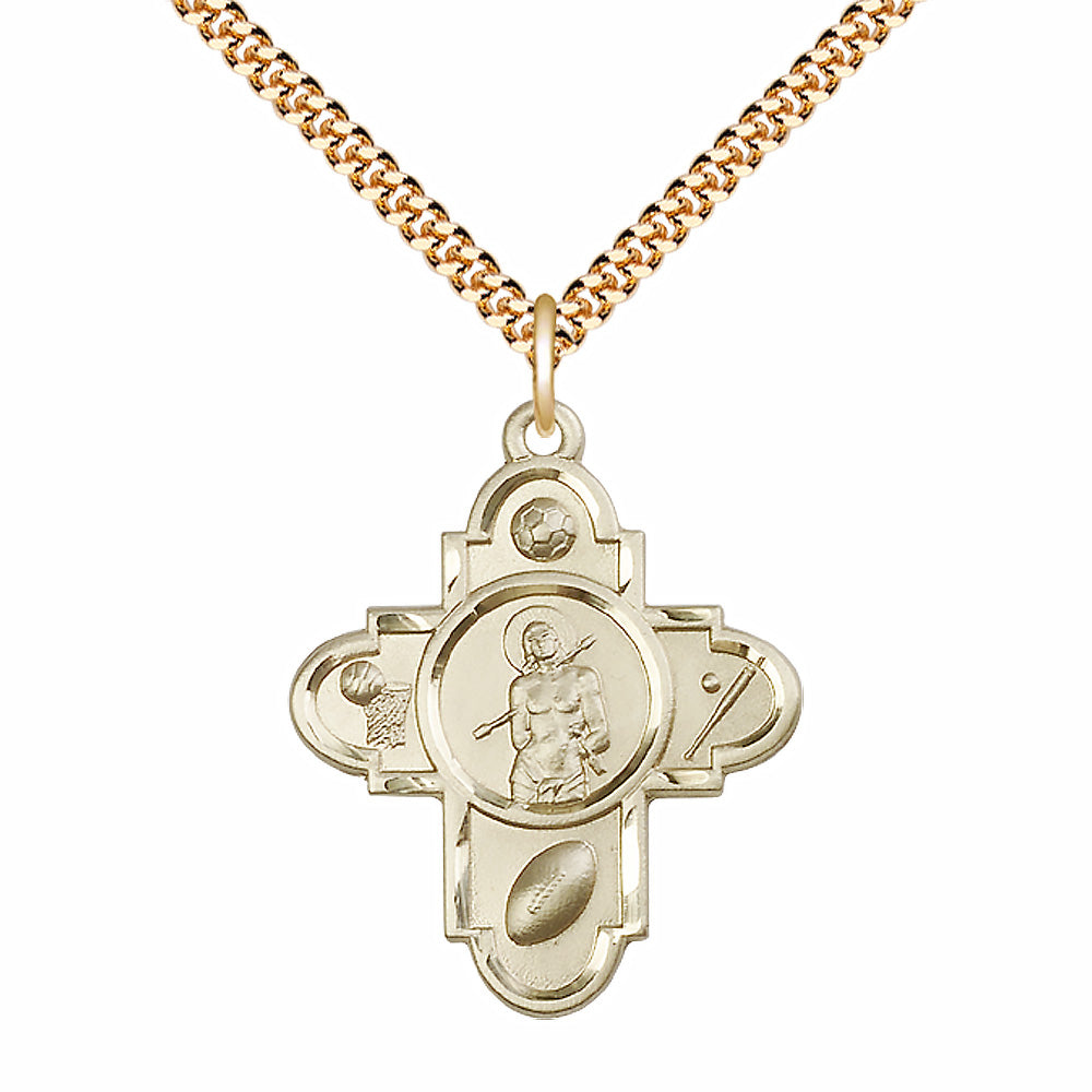Gold Filled Sports 5-Way / St Sebastian Pendant - 5703GF
