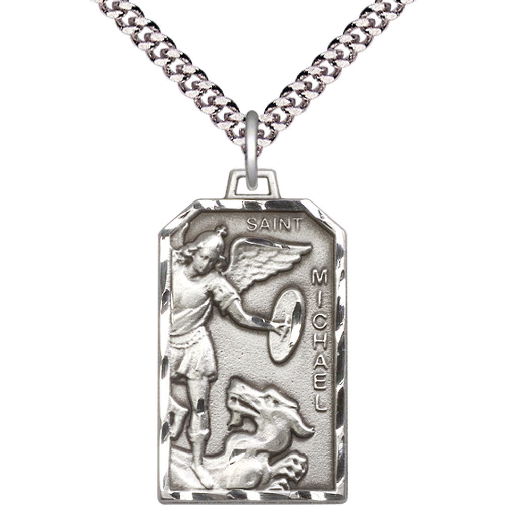 Sterling Silver Saint Michael the Archangel Pendant - 5720SS – Crosses ...