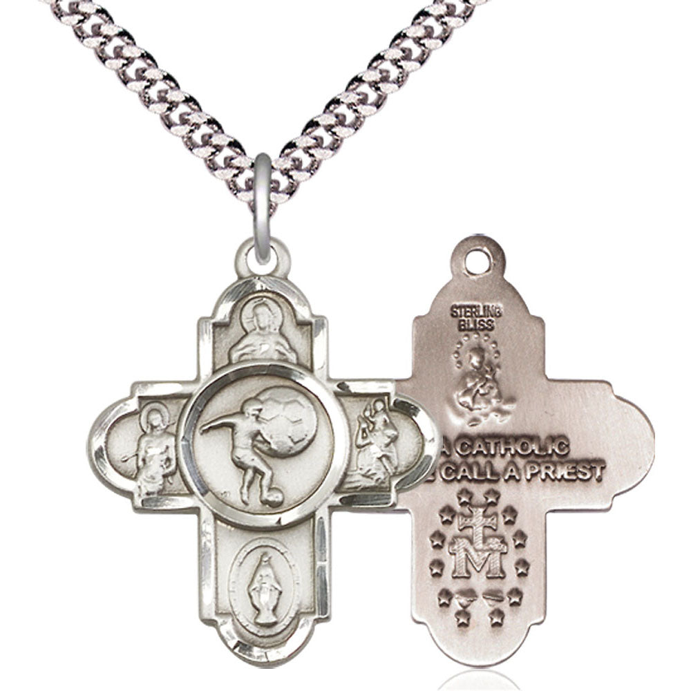Sterling Silver 5-Way / Soccer Pendant - 5743SS