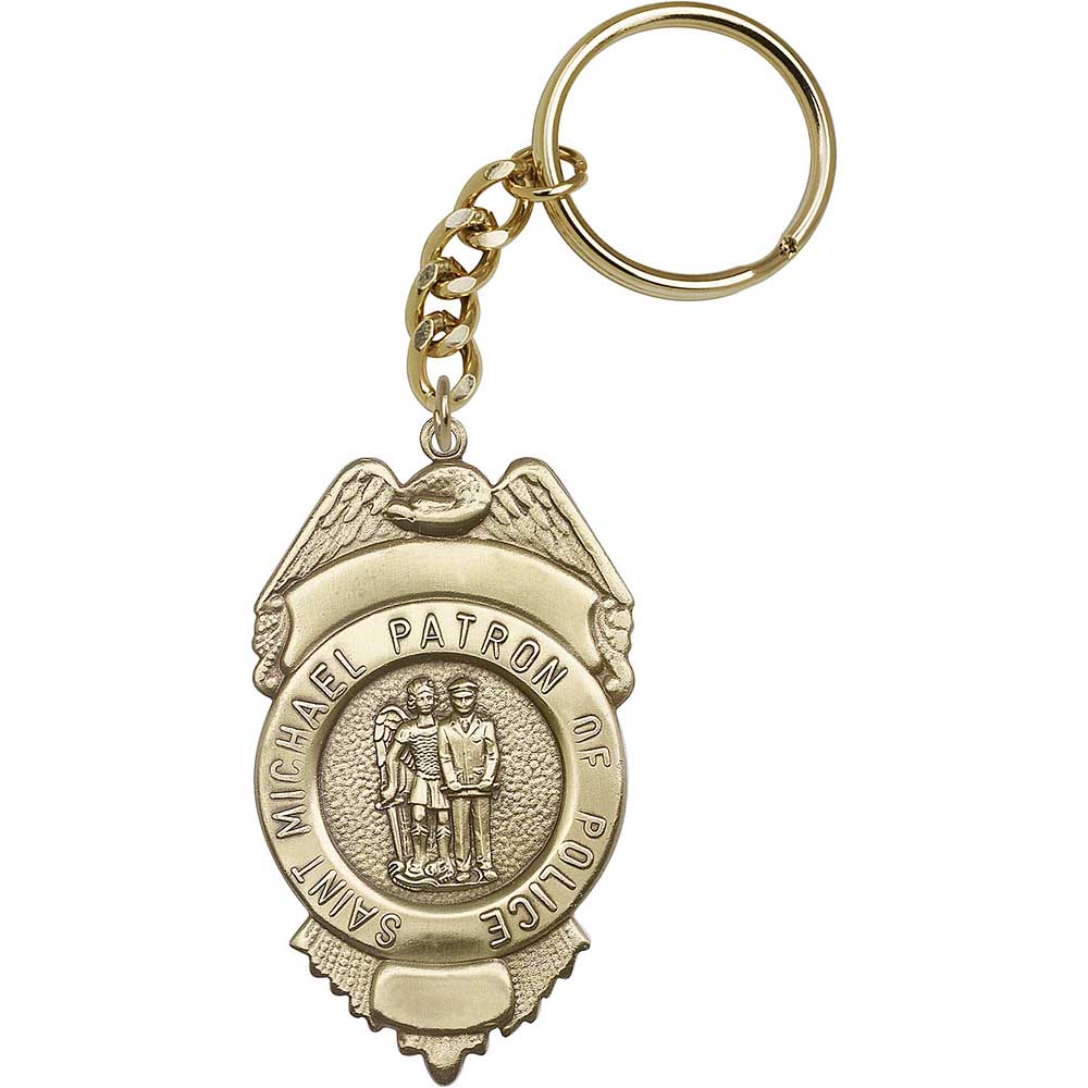Antique Gold St. Michael the Archangel Keychain - 5892