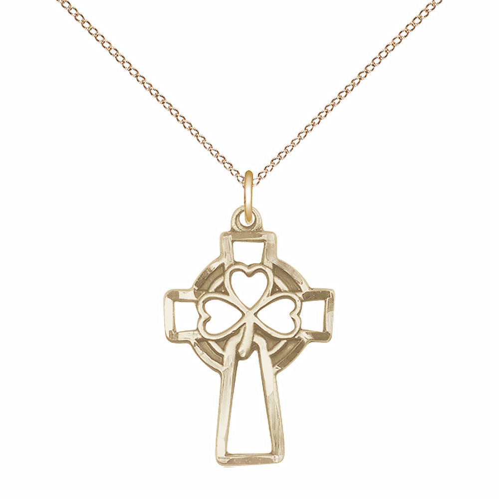 Gold Filled Shamrock Cross Pendant - 5999GF