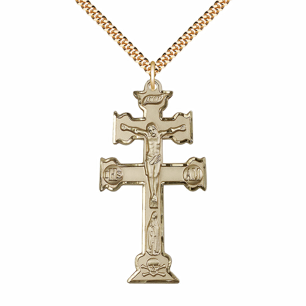 Gold Filled Caravaca Crucifix Pendant - 6085GF