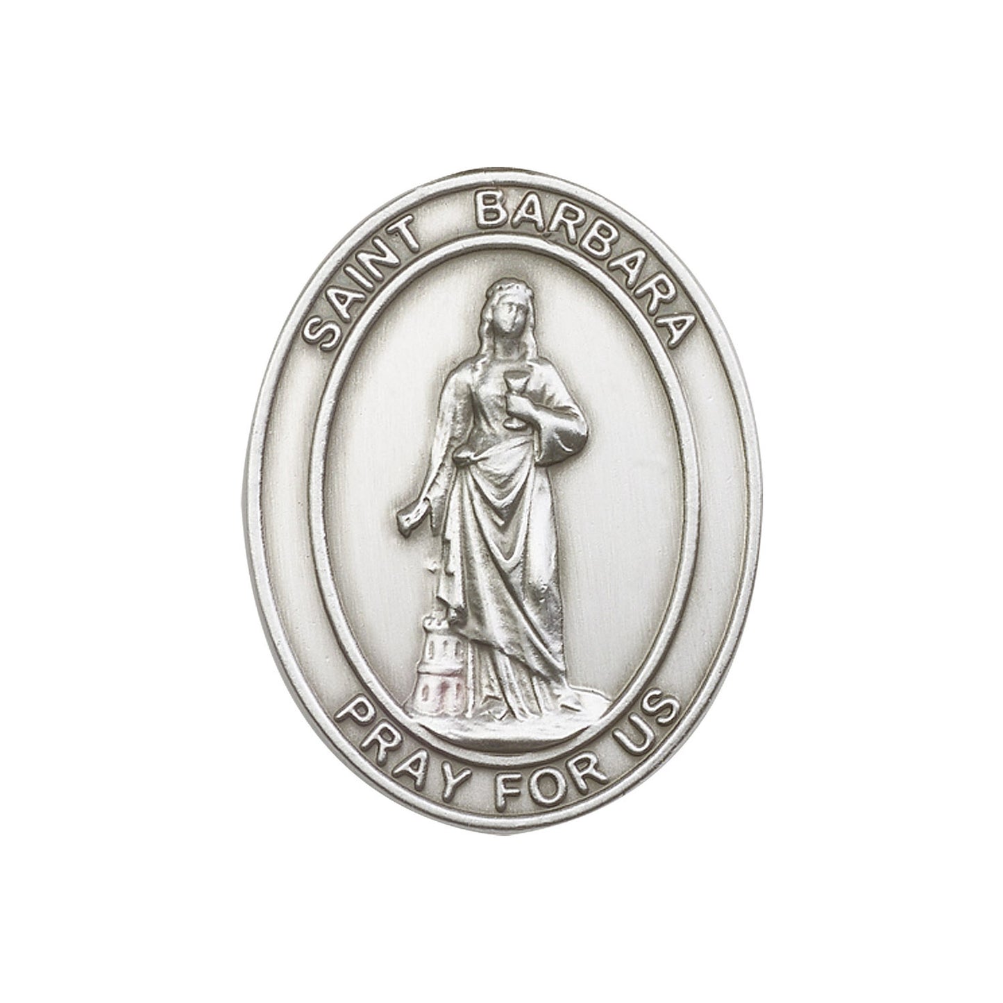 Antique Silver St. Barbara Visor Clip - 6706V