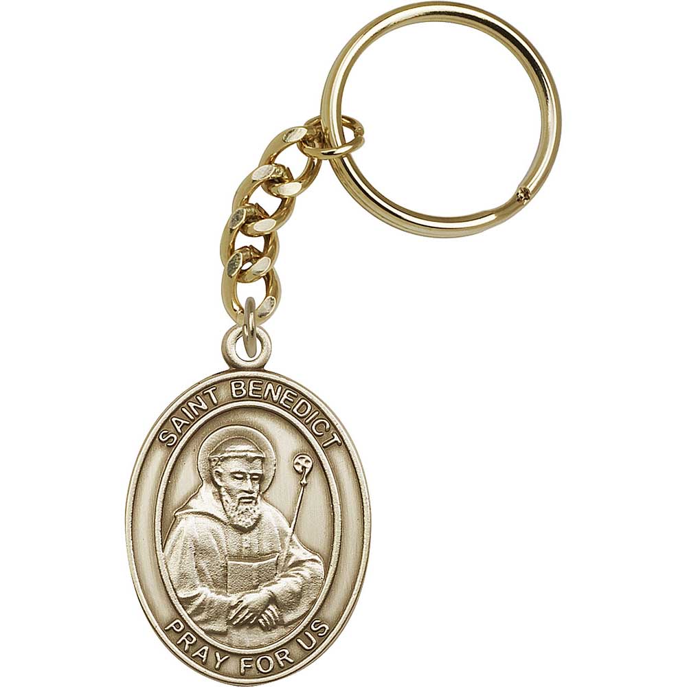 Antique Gold St. Benedict Keychain - 6708