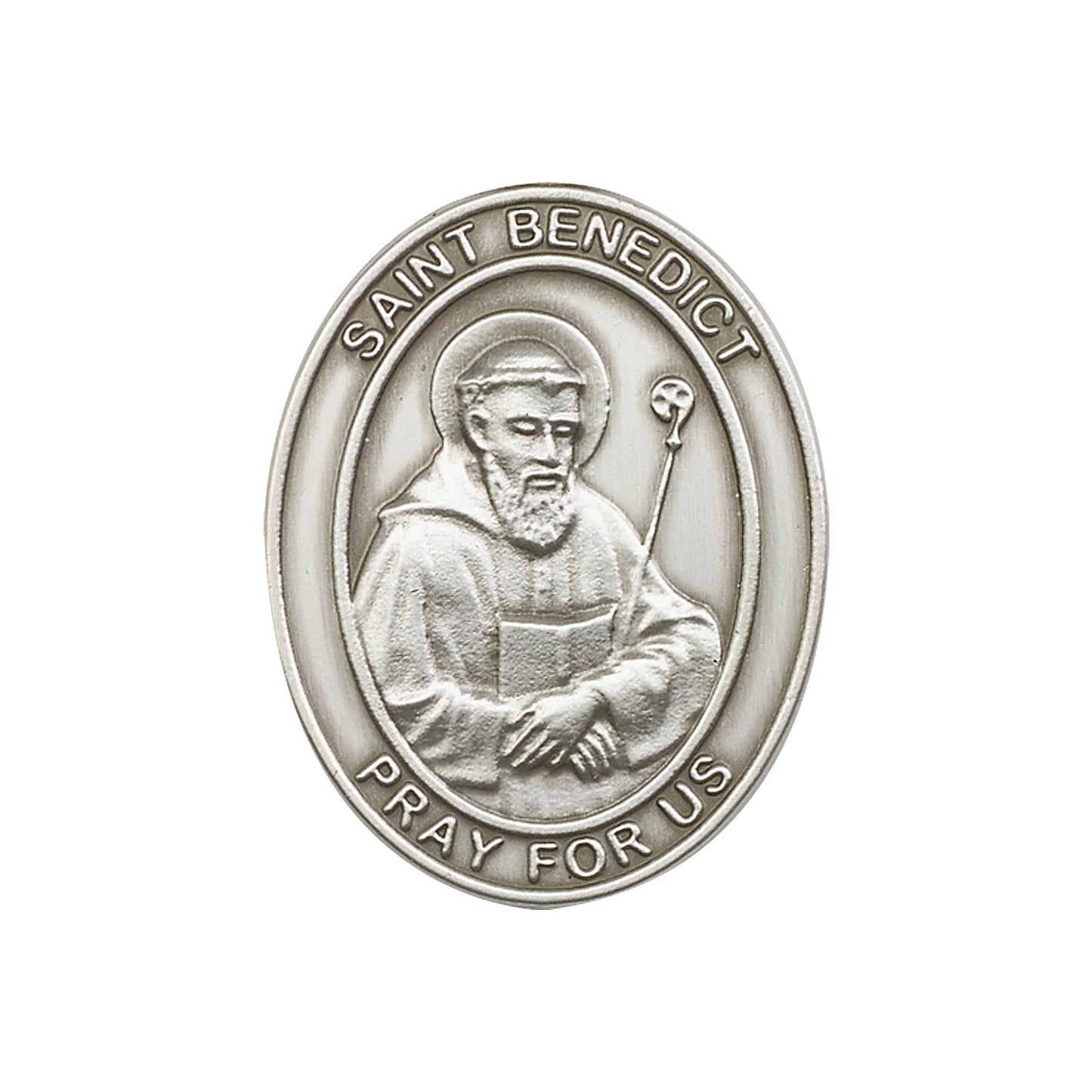 Antique Silver St. Benedict Visor Clip - 6708V