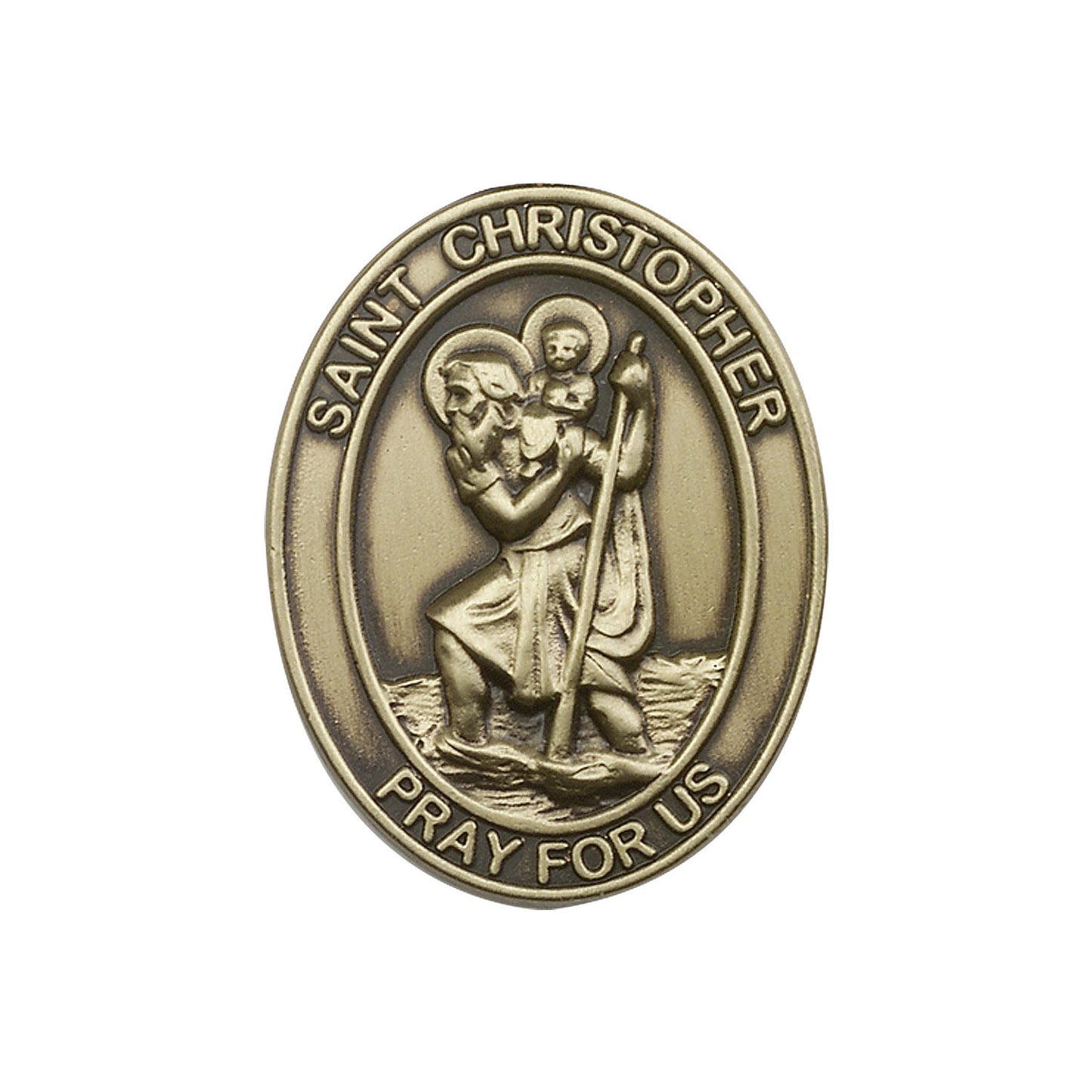 Antique Gold St. Christopher Visor Clip - 6722VG