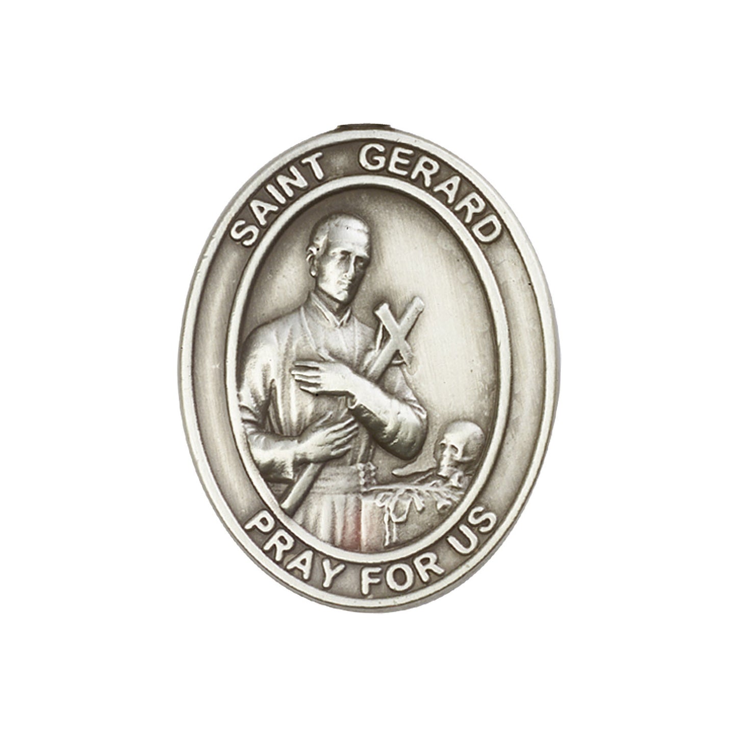Antique Silver St. Gerard Visor Clip - 6742V
