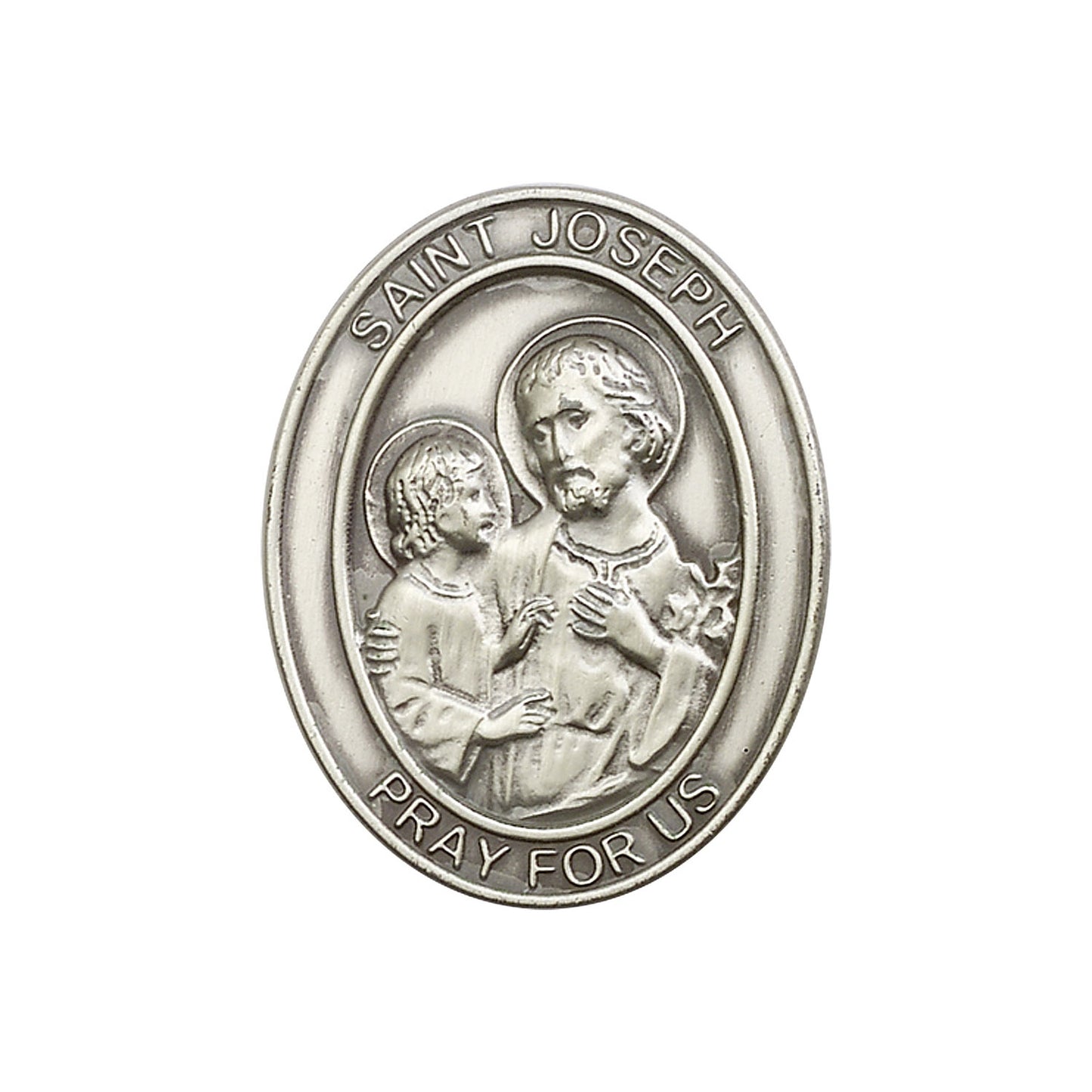 Antique Silver St. Joseph Visor Clip - 6758V