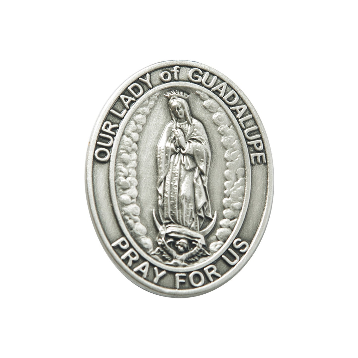 Silver Oxide O/L of Guadalupe Visor Clip - 6906V