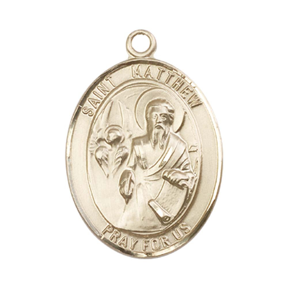 14kt Gold St. Matthew the Apostle Medal - Large – Crosses & Medals