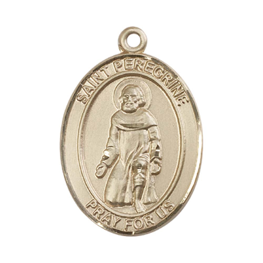 14kt Gold St. Peregrine Laziosi Medal - Large