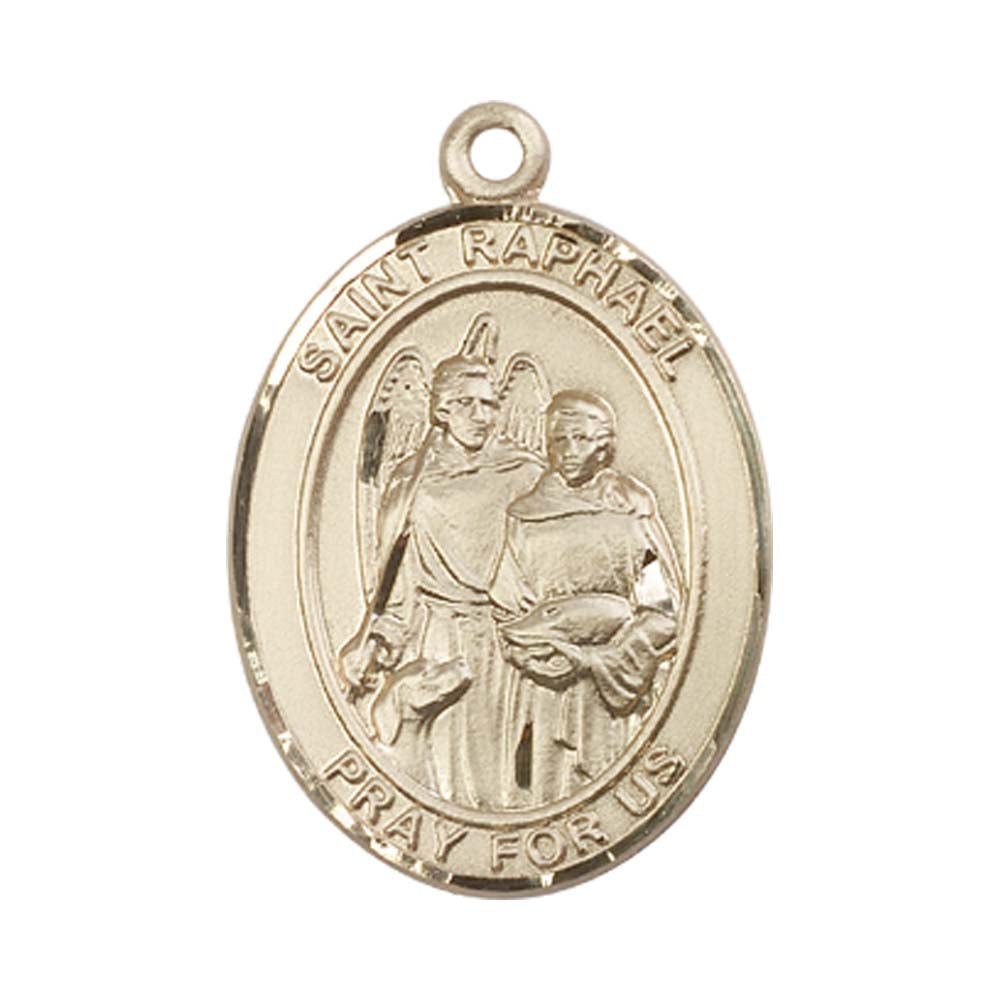 14kt Gold St. Raphael the Archangel Medal - Large – Crosses & Medals