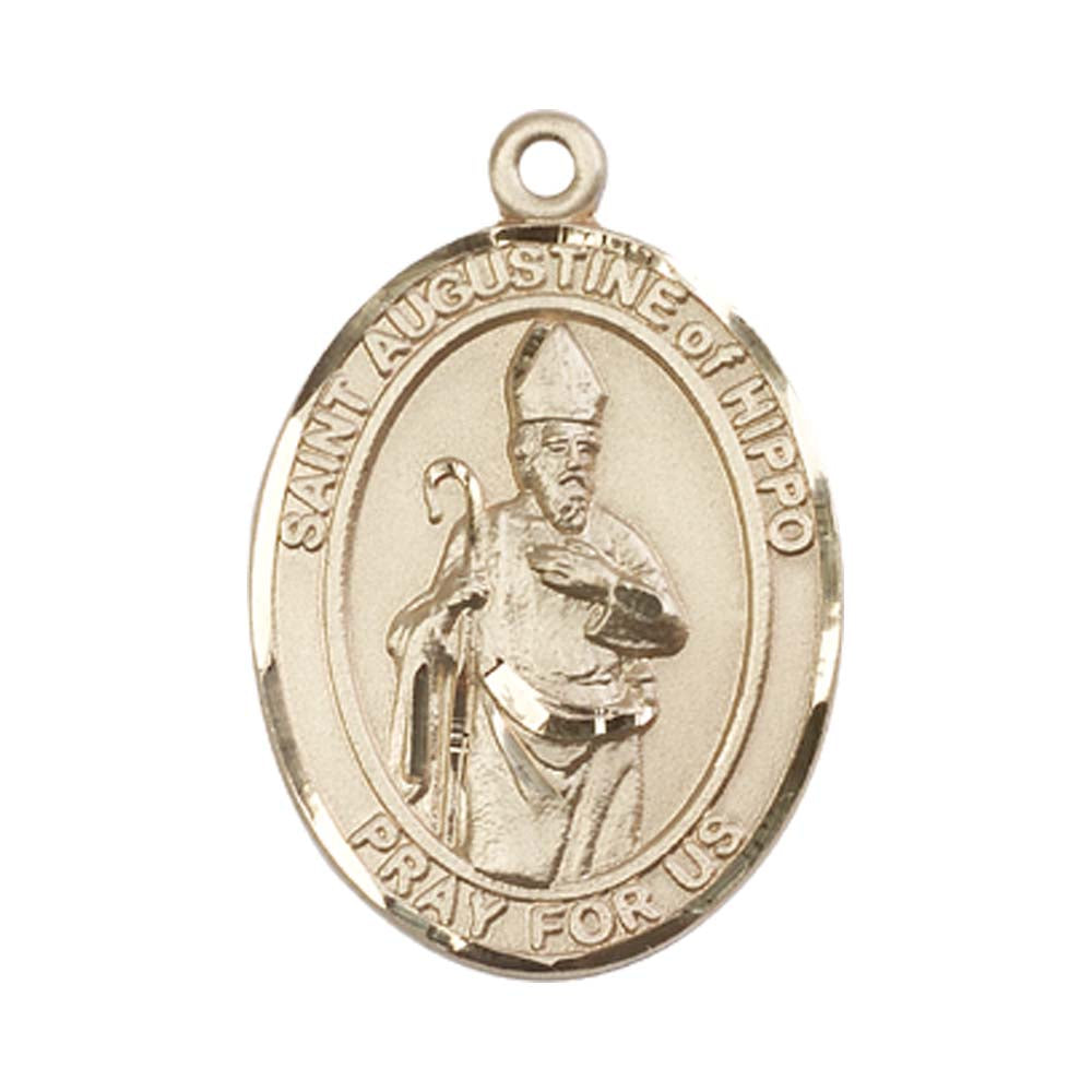 14kt Gold St. Augustine of Hippo Medal - Large