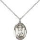 Sterling Silver St. Francis of Assisi Pendant with 18 inch Sterling Silver Light Curb Chain - Medium