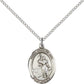 Sterling Silver St. Joan of Arc Pendant with 18 inch Sterling Silver Light Curb Chain - Medium