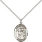 Sterling Silver St. Sebastian Pendant with 18 inch Sterling Silver Light Curb Chain - Medium