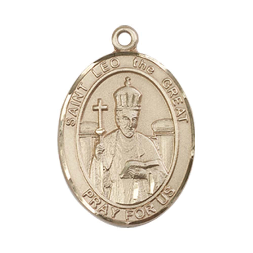 14kt Gold St. Leo the Great Medal - Medium – Crosses & Medals