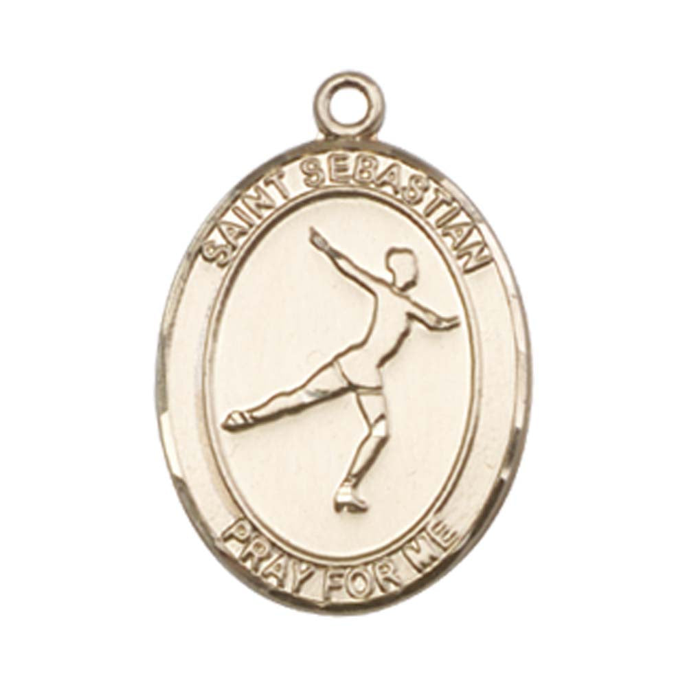 14kt Gold St. Sebastian/Figure Skating Medal