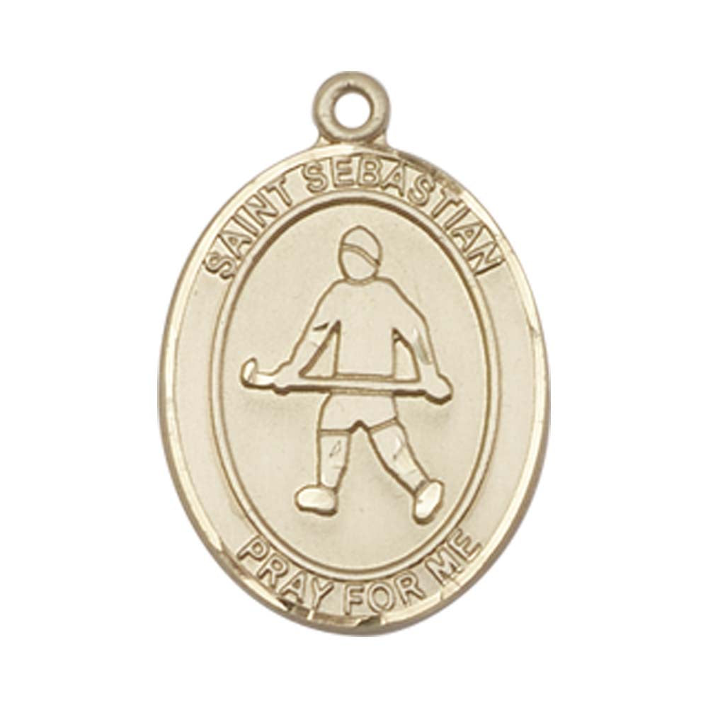14kt Gold St. Sebastian/Field Hockey Medal - Medium