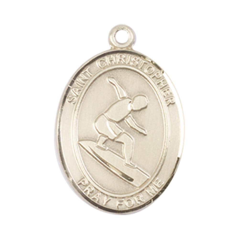 14kt Gold St. Christopher/Surfing Medal