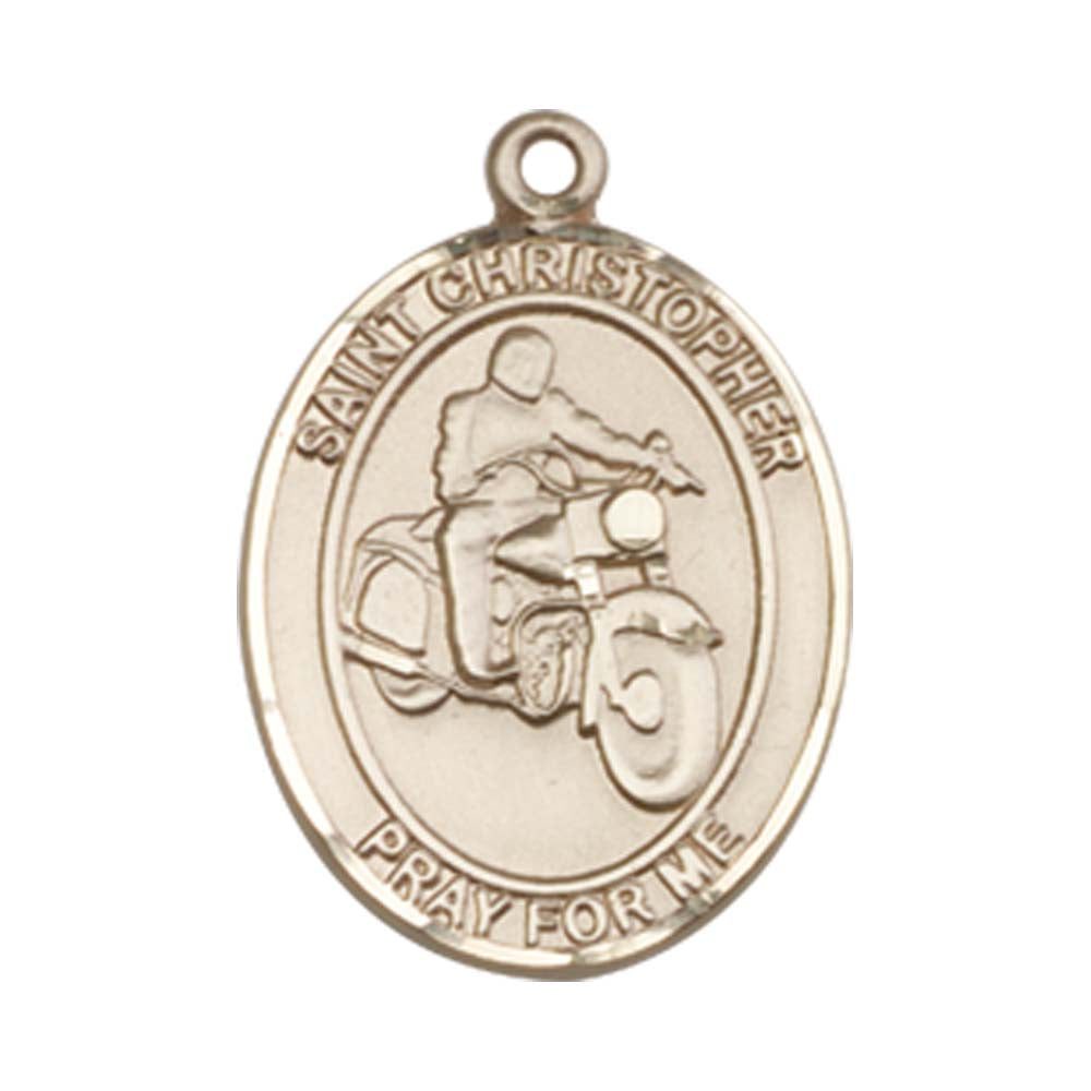 14kt Gold St. Christopher/Motorcycle Medal