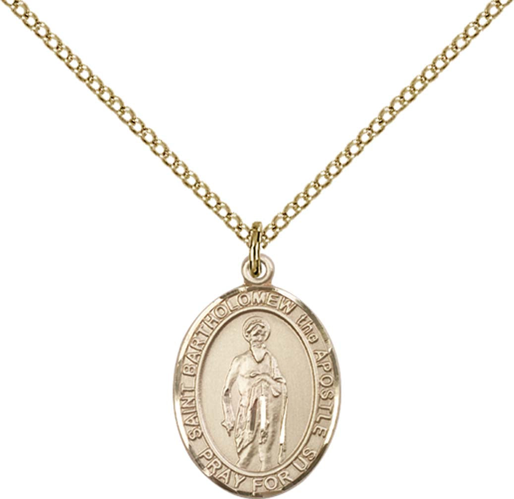 14kt Gold Filled St. Bartholomew the Apostle Pendant with 18 inch Gold ...