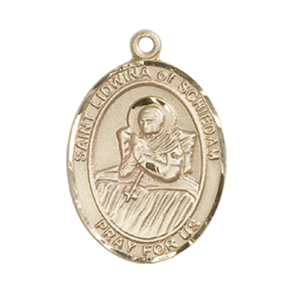 14kt Gold St. Lidwina of Schiedam Medal - Medium
